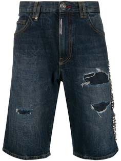 Philipp Plein джинсовые шорты-бермуды Plein Star