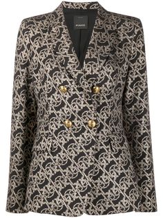 Pinko блейзер с эффектом металлик и принтом