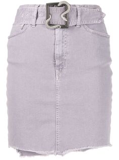 Just Cavalli джинсовая юбка с необработанным краем и поясом