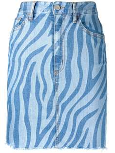 Just Cavalli джинсовая юбка с зебровым принтом