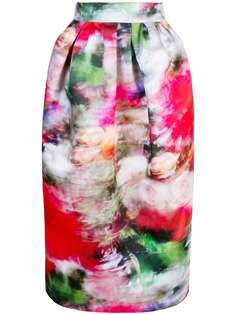 Adam Lippes юбка с завышенной талией и цветочным принтом
