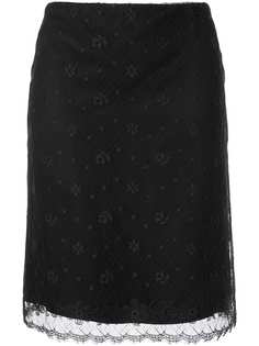 Chanel Pre-Owned кружевная юбка с логотипом СС