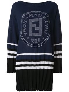 Fendi Pre-Owned платье-свитер с логотипом