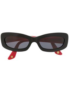 Chanel Pre-Owned солнцезащитные очки в узкой квадратной оправе