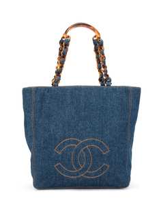 Chanel Pre-Owned джинсовая сумка-тоут 1998-го года с логотипом CC