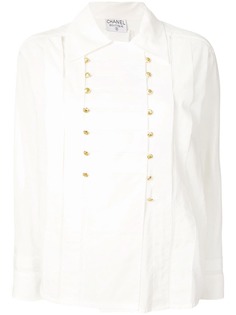 Chanel Pre-Owned блузка на пуговицах с логотипом CC