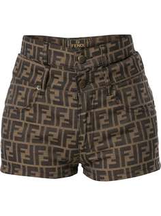 Fendi Pre-Owned многослойные шорты с узором Zucca