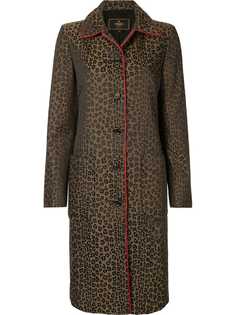 Fendi Pre-Owned пальто миди с леопардовым принтом