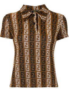 Fendi Pre-Owned рубашка с логотипом и короткими рукавами