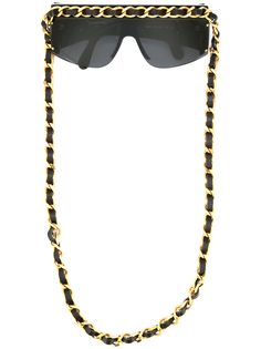 Chanel Pre-Owned солнцезащитные очки с цепочкой