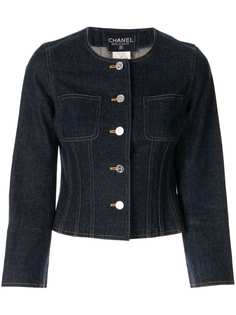 Chanel Pre-Owned джинсовая куртка на пуговицах без воротника