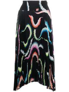 A.L.C. плиссированная юбка с абстрактным принтом