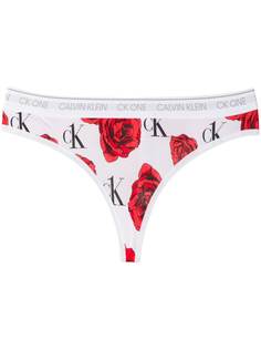 Calvin Klein Underwear трусы-стринги с цветочным принтом