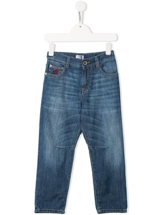 Brunello Cucinelli Kids джинсы с эффектом потертости