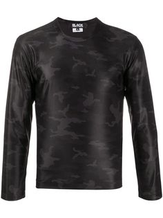 Black Comme Des Garçons топ с длинными рукавами и камуфляжным принтом