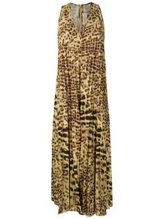 Adriana Degreas платье с плиссировкой и леопардовым принтом