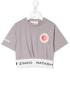 Natasha Zinko Kids укороченная футболка с логотипом