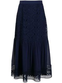 Alberta Ferretti юбка миди с вышивкой