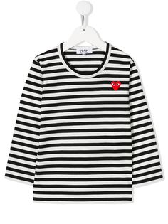 Comme Des Garçons Play Kids топ в полоску с логотипом