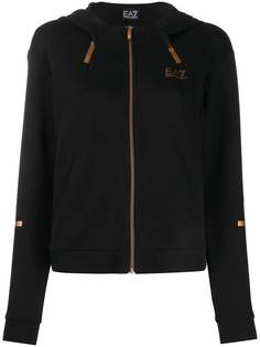 Ea7 Emporio Armani толстовка с капюшоном и эффектом металлик