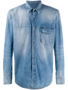 Frankie Morello джинсовая рубашка с эффектом потертости