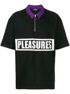 Pleasures рубашка-поло на молнии с логотипом