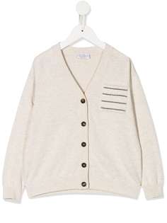 Brunello Cucinelli Kids кардиган с нагрудным карманом