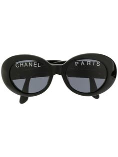 Chanel Pre-Owned солнцезащитные очки в круглой массивной оправе