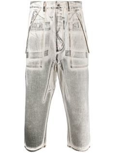 Rick Owens DRKSHDW укороченные джинсы с эффектом потертости