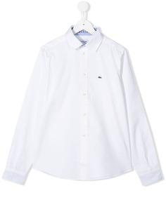 Lacoste Kids рубашка с вышитым логотипом