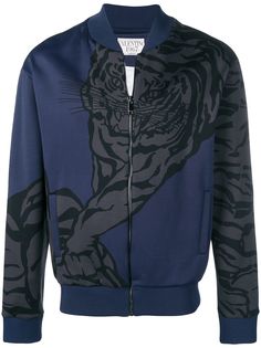 Valentino куртка-бомбер с принтом тигра