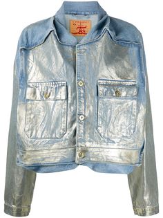 Y/Project джинсовая куртка с эффектом металлик