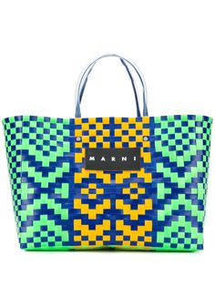 Marni Market плетеная сумка-тоут с логотипом