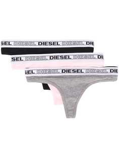 Diesel комплект из трех трусов-стрингов с логотипом