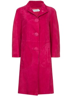 Christian Dior нубуковое однобортное пальто pre-owned