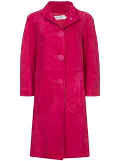Christian Dior нубуковое однобортное пальто pre-owned