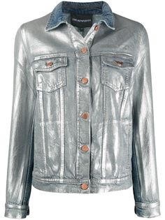 Emporio Armani джинсовая куртка с эффектом металлик