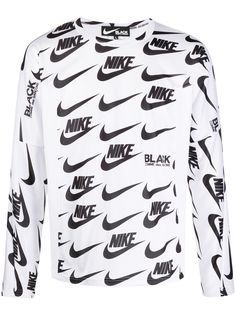 Black Comme Des Garçons топ с длинными рукавами и логотипом из коллаборации с Nike