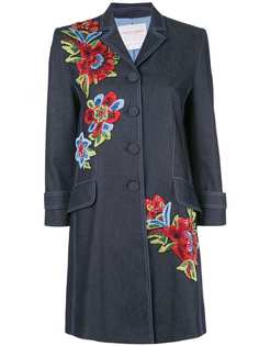 Carolina Herrera пальто с цветочной вышивкой