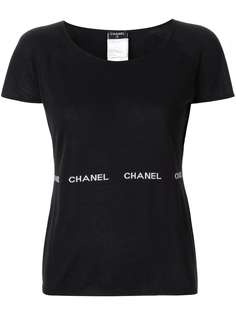Chanel Pre-Owned футболка с полоской и логотипом