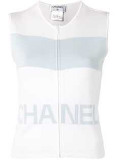 Chanel Pre-Owned трикотажный топ с логотипом