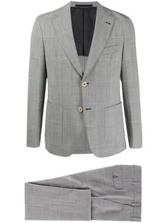 Eleventy костюм узкого кроя в клетку глен