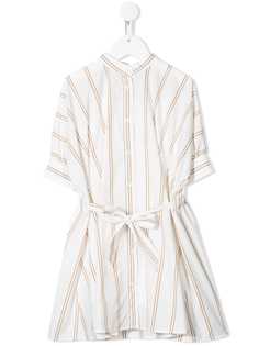 Brunello Cucinelli Kids платье-рубашка в полоску