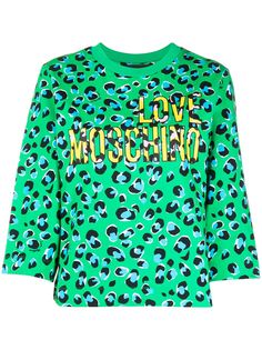 Love Moschino толстовка с леопардовым принтом