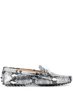 Tods мокасины Gommino со змеиным принтом Tod’S
