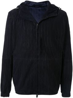 Giorgio Armani полосатая куртка на молнии с капюшоном