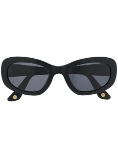 Chanel Pre-Owned солнцезащитные очки в овальной оправе с логотипом CC