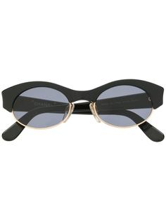 Chanel Pre-Owned солнцезащитные очки в узкой оправе кошачий глаз