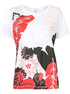 Escada Sport футболка с цветочным принтом и бисером