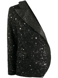 Loulou блейзер на одно плечо с кристаллами